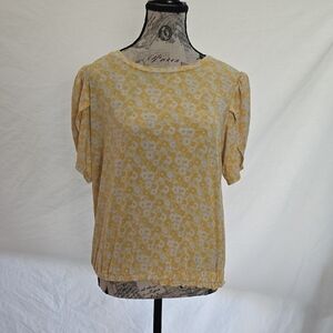 Michael Kors Yellow Floral Blouse